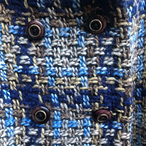 Vintage Thalhimers French Salon plaid tweed & fur collar long coat (price firm) - Picture 4 of 14